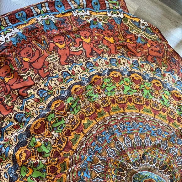 Grateful Dead Bear Vibrations 3D Tapestry Art Wall Hanging Sheet Hippie Head - Picture 6 of 9